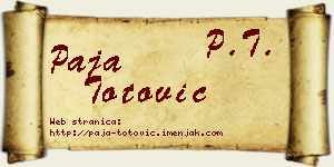 Paja Totović vizit kartica